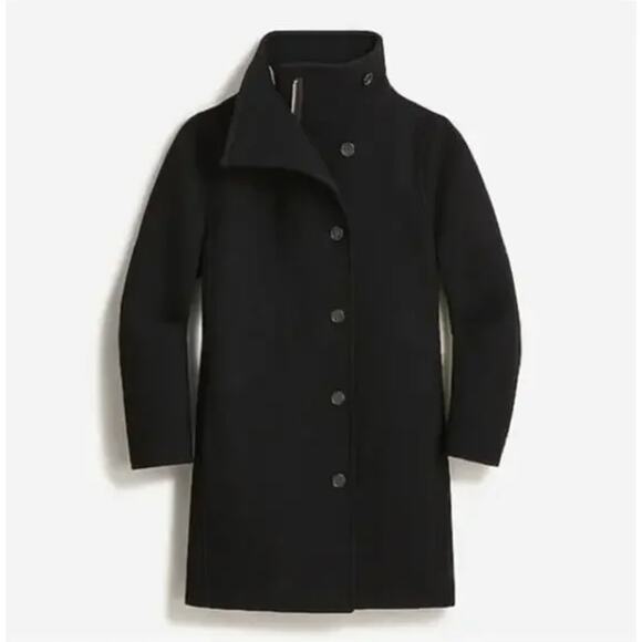 J. CREW Villa Coat in Italian Stadium Cloth Wool Black Sz 4 $398 - Picture 5 of 10
